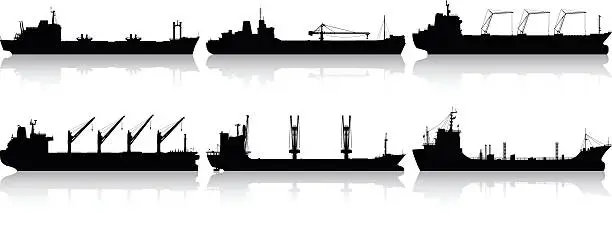 Vector illustration of Detailed Oil Tankers