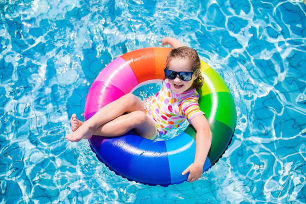 istock Happy girl in swimming pool 589105832