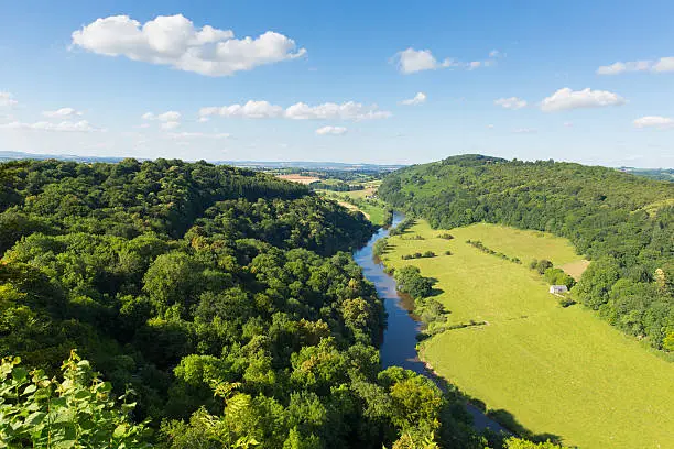 Photo of Wye Valley and River Wye between Herefordshire and Gloucestershire UK