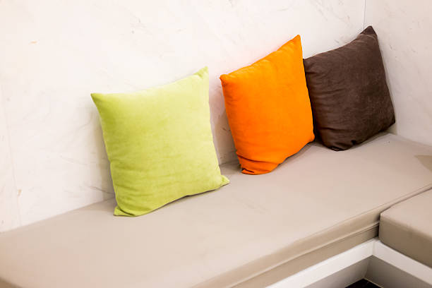 istock living room interior with leather sofa  and colorful pillow 589108998
