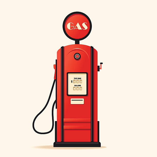 ретро азс. иллюстрация вектора мультфильма - station gasoline old fuel pump stock illustrations