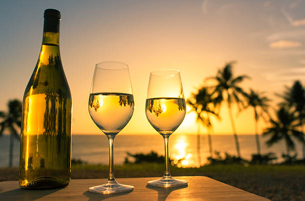 istock Glass of wine and beautiful view 589111538