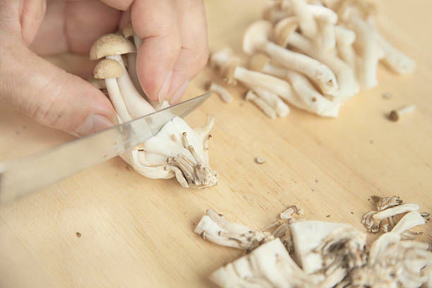 istock Slicing Hon-Shimeji mushroom 589114030