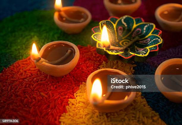 Diwali Oil Lamp Stock Photo - Download Image Now - Diwali, Art, Art And Craft