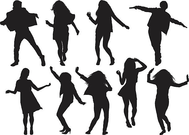 People dancing vector art illustration