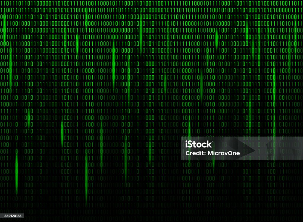 Computer Screen Binary Data Code Stock Illustration - Download Image ...