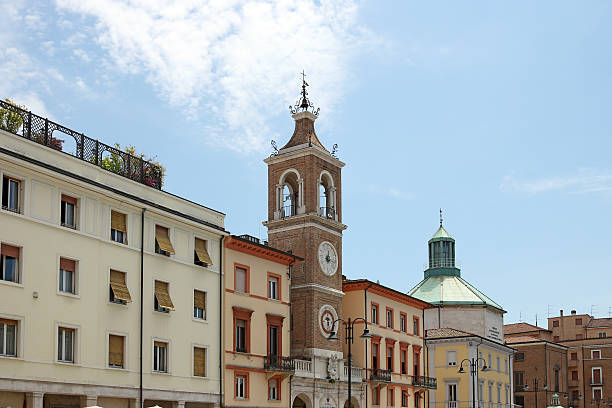 istock clock tower and old buildings Piazza Tre Martiri Rimini Italy 589122732