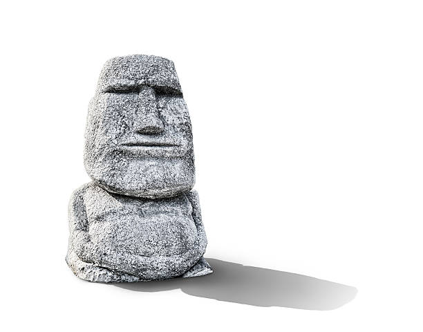 istock Model replica statue Moai Head Statue in Thailand 589123254