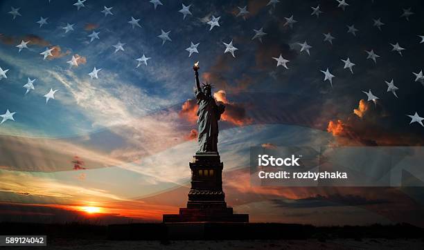 Independence Day Liberty Enlightening The World Stock Photo - Download Image Now - USA, Patriotism, Independence Day - Holiday