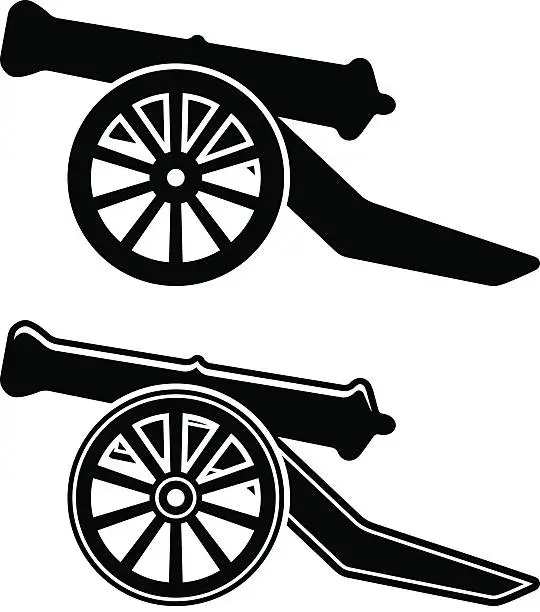 Vector illustration of ancient cannon symbol