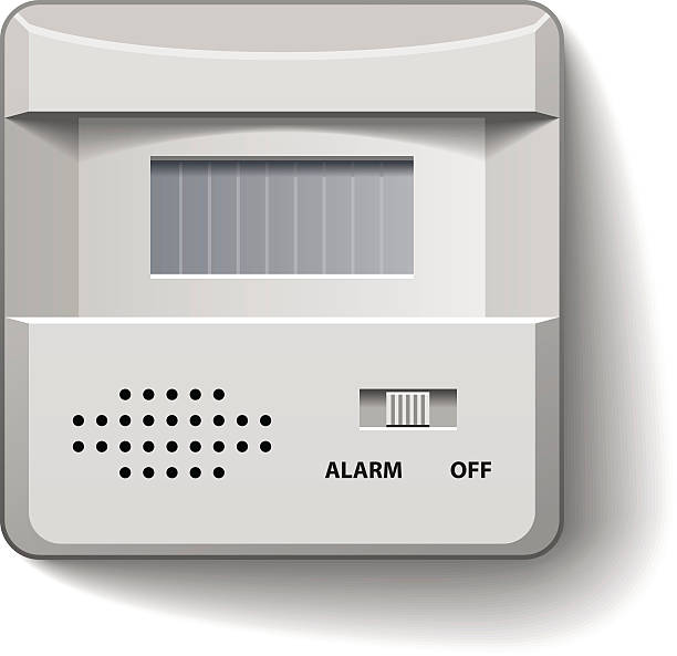 alarm podczerwieni detektora ruchu - sensory perception flash stock illustrations