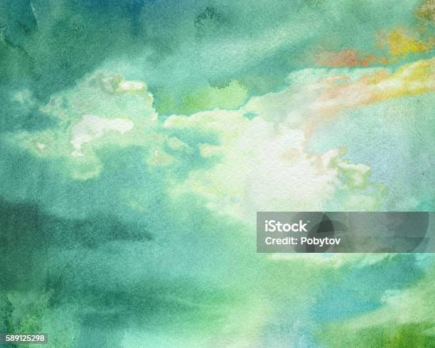 Watercolor Thundercloud Stock Illustration - Download Image Now - Watercolor Painting, Abstract, Backgrounds