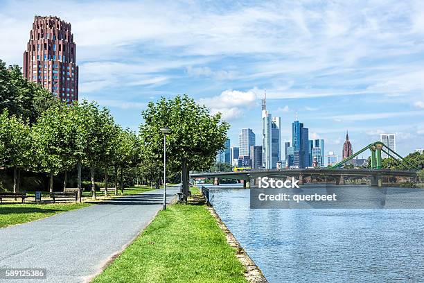 Frankfurt Skyline Stock Photo - Download Image Now - Frankfurt - Main, River Main - Germany, Riverbank