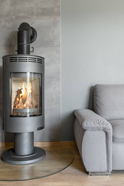 istock Fireplace in industrial style idea 589127342