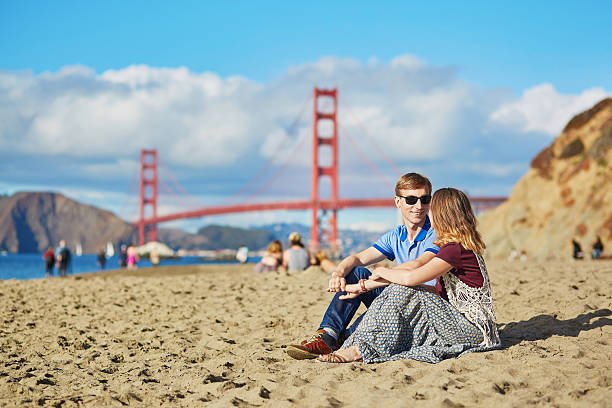 istock Romantic loving couple having a date in San Francisco 589127870
