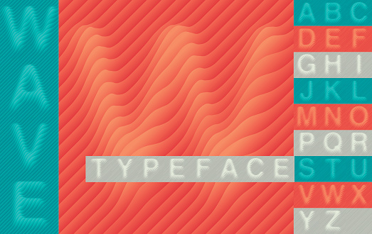 Wave Vector Font Abstract Letters Design With Color Gradient Fill Stock ...