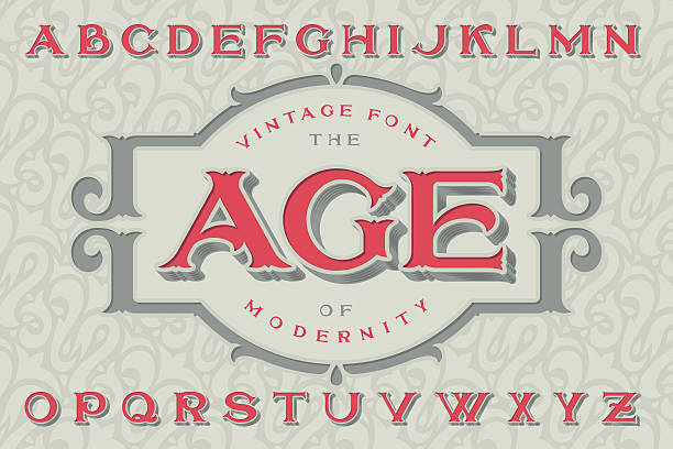 винтажный шрифт "эпоха современности". - викторианский стиль stock illustrations