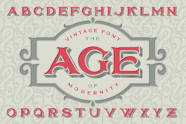 vintage font "the age of modernity". - 維多利亞女王時代風格 幅插畫檔、美工圖案、卡通及圖標