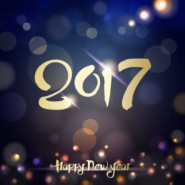 Vector illustration of 2017 Calligraphy New Year Night