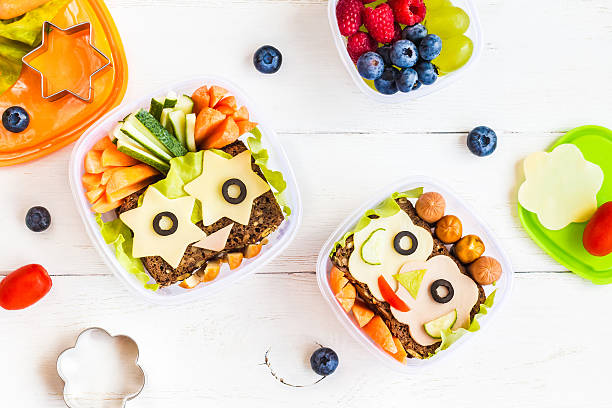 istock School lunch box for kids. Top view, flat lay 589130578