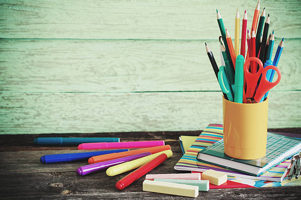 istock Back to school concept on wooden background 589131814