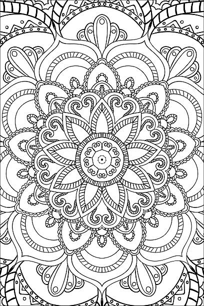Mandala background. Ethnic decorative elements. Hand drawn . Coloringg book for Mandala background. Round Ornament.. Coloring book for adults. Oriental pattern, vector illustration. Islam and Arabic and Indian and turkish and pakistan, and chinese, ottoman motifs. turkey tattoo stock illustrations