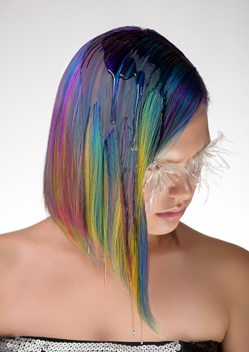 Beautiful Girl With Professional Hair Colouring And Creative Make Up Stock Photo - Download Image Now - iStock Beautiful Girl With Professional Hair Colouring And Creative Make Up Stock Photo - Download Image Now - iStock