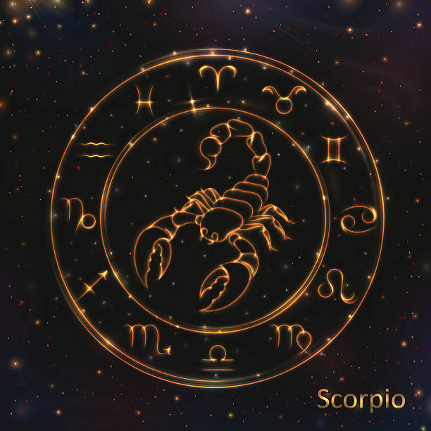 istock Glowing Astrology Zodiac Signs, Golden shining Scorpio 589134672