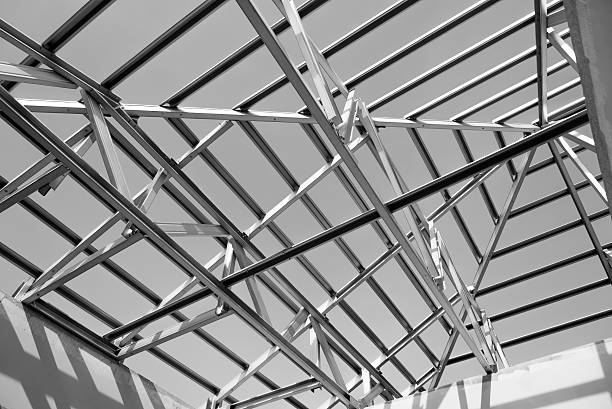 istock Structure of steel roof. 589135668