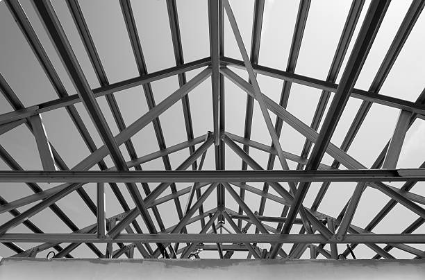istock Structure of steel roof. 589136202