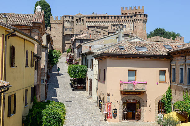 View of Gradara castle on Marche stock photo