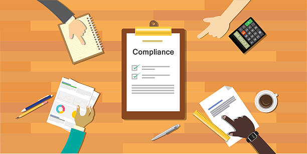 compliance to regulation process standard industry company compliance to regulation process standard industry company vector illustration code of ethics stock illustrations