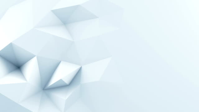 White polygonal shape 3D render animation loop