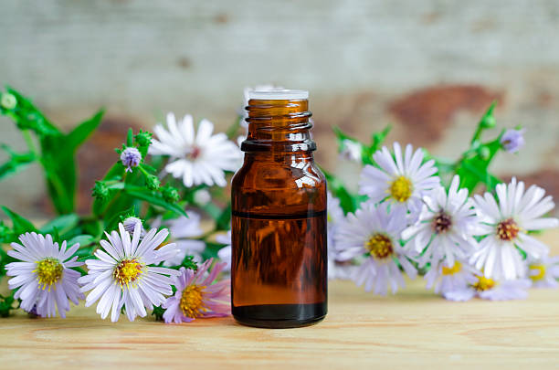 istock Small bottle of essential aroma oil (herbal extract, tincture, infusion) 589414894