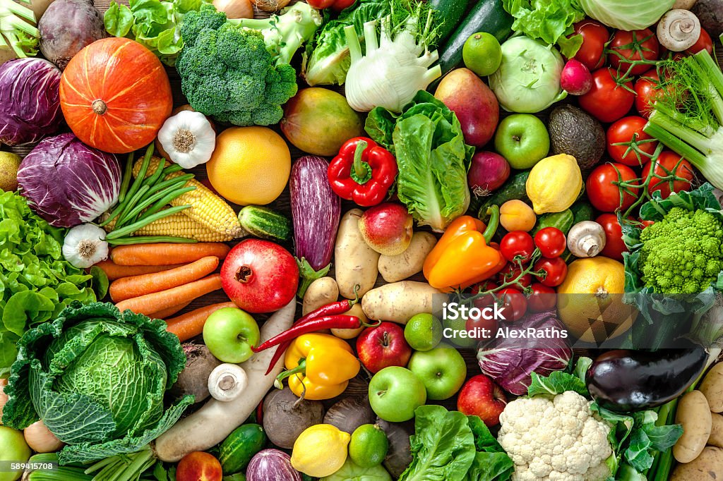 Frisches Obst und Gemüse  - Lizenzfrei Gemüse Stock-Foto