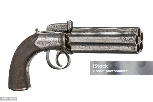 Pec Box Gun Percussion Pepperbox 5 Barrel Gun Stock Photo - Download Image Now ...