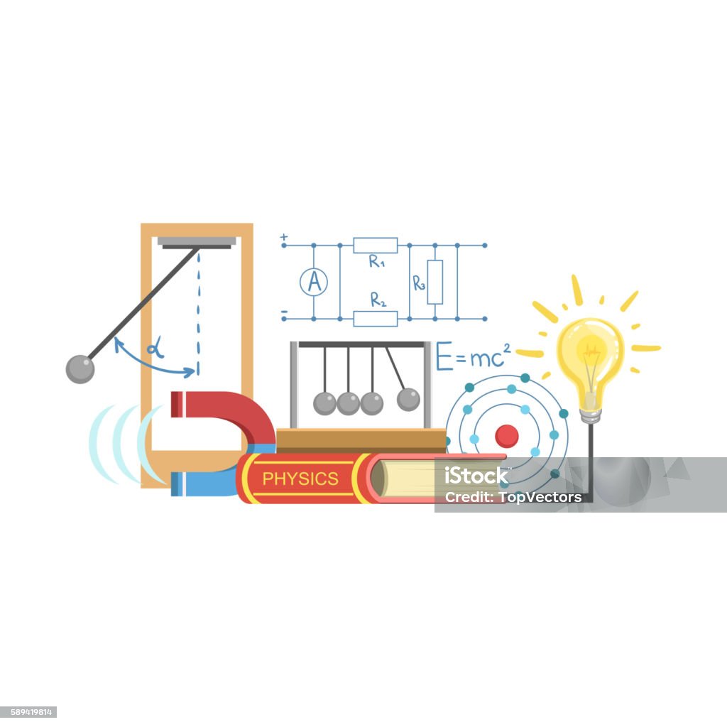 Physics Example Object Physics Class Set Of Objects Stock Illustration - Download Image Now ...