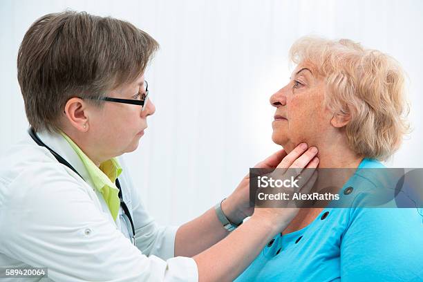 Thyroid Function Examination Stock Photo - Download Image Now - Thyroid Gland, Human Neck, Lymph Node