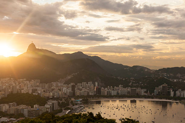 Botafogo bay at sunset, Rio de Janeiro Botafogo bay at sunset, Rio de Janeiro, Brazil corcovado stock pictures, royalty-free photos & images