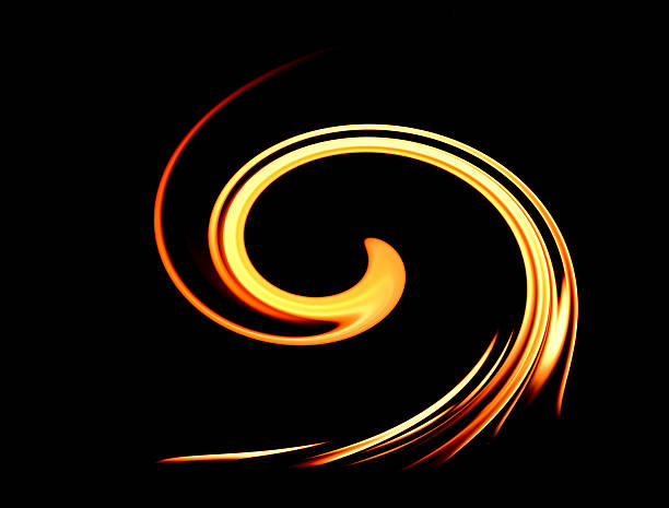 istock art of twirl fire on black background 589421394