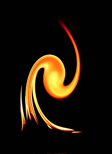 istock art of twirl fire on black background 589421472