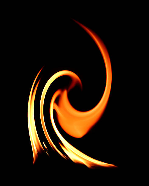 istock art of twirl fire on black background 589421840