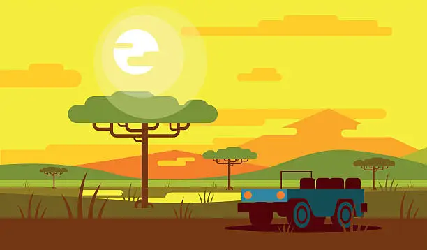 Vector illustration of Safari in the Savannah