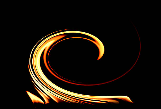 istock art of twirl fire on black background 589422560