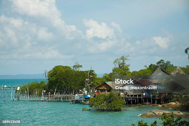 Wooden Houses On Piles Pulau Sibu Malaysia Stock Photo - Download Image Now - Asia, Business Finance and Industry, Construction Industry