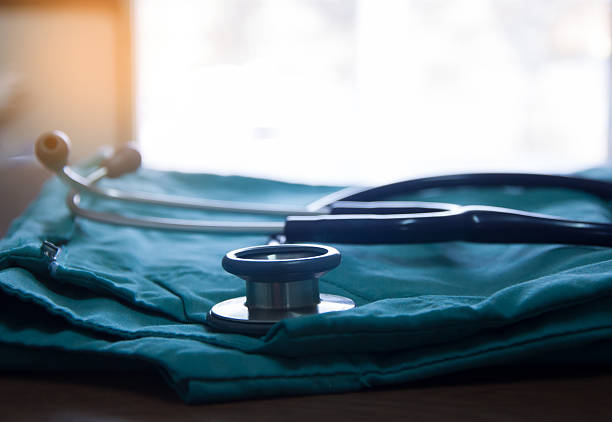 istock Stethoscope and medical equipment 589423856
