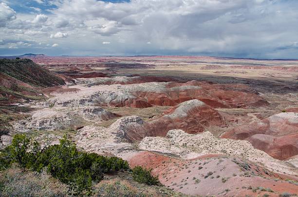 istock Dramatic view of the Painted desert by a rainy weather 589424604