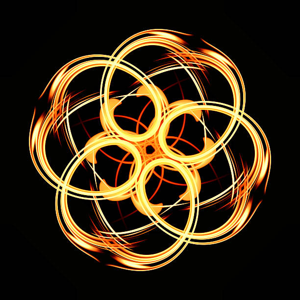 istock art of twirl fire on black background 589425020