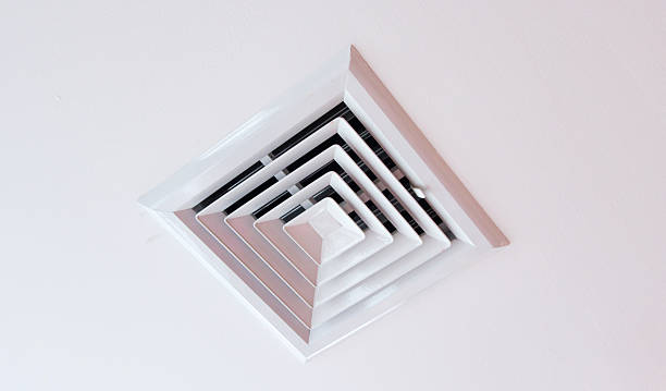istock Air duct in square shape on Cellulose ceiling 589425582