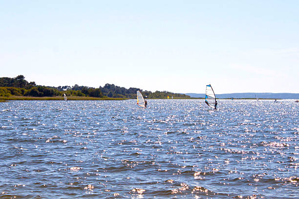 istock windsurfers in the middle of a lake 589429354
